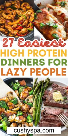 the best high protein dinner for lazy people is on this page with text overlay