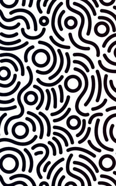 an abstract black and white background with wavy lines in the shape of spirals or circles