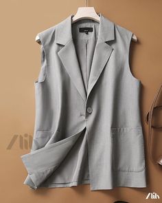 Zlily - Stylish and Casual Vest Jacket for Outerwear Simple Suits, Short Paragraph, Casual Outerwear, Cotton Vest, Casual Vest, Suit Vest, Urban Wear, Sleeveless Vest, Types Of Collars