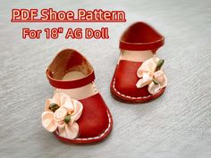 ( THIS IS NOT A FINISHED ITEM )  The PDF pattern is designed to fit 18" doll s ** Shoe measurement** Ag Doll shoe: (inner 6.5 x 3.5cm) (outer: 7 x 4cm) This is an instant download pattern so you can get the pattern and get started immediately.  **You may make and sell finished product using these patterns, but you cannot distribute and sell the pattern itself.** This download does not include written instruction, Please watch the video. - Tutorial video links https://youtu.be/4Whxrq569r0 How to Doll Shoes Tutorial Barbie, Doll Shoe Making, Shoe Patterns, American Girl Doll Shoes, Doll Shoe Patterns, Soft Sculpture Dolls, American Girl Crafts, Baby Doll Clothes, Shoe Pattern