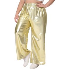 Women High Waist Loose Fit Pants Solid Color Metallic Trousers. It can also be worn in the nightclub, which makes you more attractive to people. Sparkly pants for women, pair well with all kinds of tops, such as t-shirts, tank tops, sports bras, camisoles, evening clutches, etc. You’ll look more charming in it. Women's casual pants are perfect for daily wear, dating, work, shopping day, vacation, street, club, party, weekend gathering, banquet, wedding, dinner so on. The stylish and festive wome Sparkly Pants, Metallic Trousers, Jazz Pants, Rave Pants, Loose Fit Pants, Evening Clutches, Shirt Jacket Men, Banquet Wedding, Metallic Pants