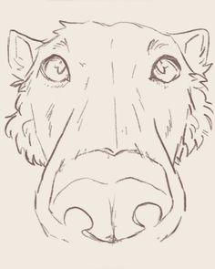 a drawing of a dog's head with its mouth open