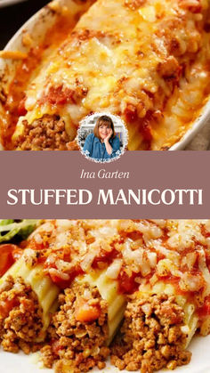 Ina Garten Stuffed Manicotti Cheese Stuffed Manicotti Recipe, Baked Stuffed Manicotti, Manicotti Filling Recipe, Million Dollar Manicotti Recipe, Ground Beef Manicotti Recipes, Manicotti Recipe Easy Ground Beef, Manicotti Recipe With Meat, Stuff Manicotti Recipes Ground Beef, Stuffed Pasta Manicotti