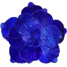 a blue flower with some glitter on it