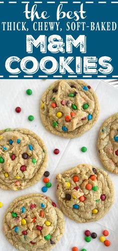 the best thick chewy, soft - baked m & m cookies are made with only 3 ingredients