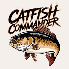 a fish with the words catch commander on it's back and an image of a fish