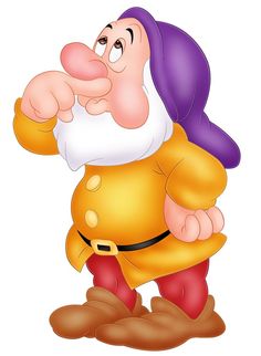 an image of snow white and the seven dwarfs cartoon character pointing at something with his finger