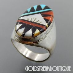 LESLIE GLADYS LAMY ZUNI STERLING SILVER MOSAIC MULTI GEMSTONE INLAY OVAL RING 10 ITEM SPECIFICS METAL SILVER METAL STAMP/HALLMARKLLG STERLING SIZE 10 WIDTH ( inches / mm ) 1.12 / 28.5 WEIGHT ( gram )21.3 Multicolor Inlay Rings For Anniversary, Anniversary Multicolor Inlay Rings, Southwestern Oval Jewelry With Polished Finish, Southwestern Style Oval Jewelry With Polished Finish, Oval Turquoise Ring With Sterling Silver Inlay, Multicolor Oval Inlay Rings, Oval Multicolor Rings With Inlay, Unique Oval Inlay Jewelry, Unique Oval Jewelry With Inlay