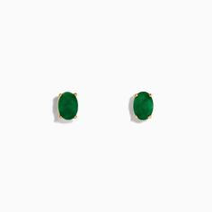 Effy Brasilica 14K Yellow Gold Emerald Stud Earrings 14k Gold Green Earrings, Classic Gold Emerald Earrings, Classic 14k Gold Earrings For May Birthstone, Emerald Stud Earrings, Emerald Earrings Studs, Effy Jewelry, Yellow Stone, Gold Yellow, Gold Metal