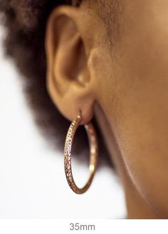 14k Rose Gold Thick Diamond Cut Hoop Earrings (3mm Thick) Diamond In The Rough, Gold Bodies, Rough Diamond, Rose Gold Diamonds, Diamond Cut, For Life, Gold Diamond, Diamond Cuts, Hoop Earrings