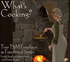 a woman cooking in front of an oven with the caption what's cooking? two tsm fireplaces as functional stoves