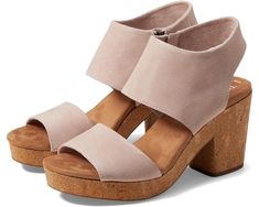 TOMS Majorca Platform Casual Synthetic Wedge Block Heels, Casual Block Heels With Cushioned Footbed, Platform Block Heels, Majorca, Womens Toms, Casual Wardrobe, Product Reviews, Block Heels, Heel Height