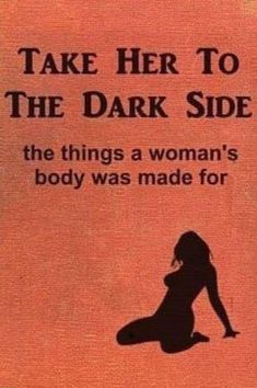 a book cover with the title'take her to the dark side, the things a woman's body was made for '