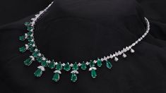 Zambian Emerald SI/H Diamond Wedding Necklace 14k White Solid Gold 23.57 Tcw Formal White Gold Bridal Necklace With Gemstone, Formal White Gold Emerald Diamond Necklace, Formal Emerald Diamond Necklace In White Gold, Formal Bridal Necklace In White Gold With Gemstones, Formal Emerald Necklace With Brilliant Cut, White Gold Bridal Necklace With Gemstones For Formal Occasions, Formal Hand Set Emerald Necklaces, Formal Hand Set Emerald Necklace, Formal Hand-set Emerald Necklaces