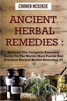 the cover of an article about ancient herb remedies, with bottles and herbs