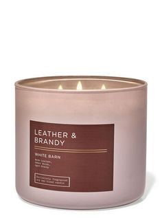 Leather & Brandy 3-Wick Candle - White Barn Candle Images, Lip Gloss Balm, Candle Scents, Gala Apples, Fragrance Ingredients, Candle Branding, Bath Candles