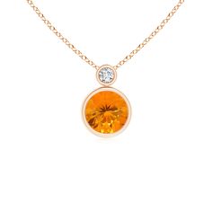 The round fire opal exudes a vibrant allure and is topped with a sparkling round diamond. The gems are secured in bezel settings for a sophisticated look. This fire opal pendant is designed in 14k rose gold. Solitaire Pendant, Opal Pendants, Fire Opal, 18k Rose Gold, Bezel Setting, Round Diamond, Round Diamonds, Opal, 18k Gold