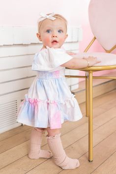 Baby Cotton Candy Dress Set – Ivy City Co Candy Party Outfit, Cotton Candy Dress, Candy Dress, Cotton Candy Clouds, Easter Dress, Pink Tie Dye, Baby Set, Pink Ties, Blue Tie