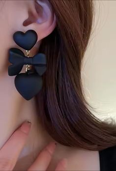 Earring Bow Earrings, Bow Tie, Black