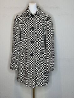 ad eBay - CELINE Womens Wool Coat Checkered Abstract  Designer Jacket Black White Sz 42 - Buy Now, click the link (eBay) Casual Fitted Houndstooth Outerwear, Tailored Long Sleeve Outerwear With Houndstooth Pattern, Tailored Houndstooth Long Sleeve Outerwear, Striped Double-breasted Outerwear For Fall, Classic Fitted Striped Outerwear, Fall Striped Double-breasted Outerwear, Striped Single Breasted Long Sleeve Outerwear, Fitted Striped Outerwear With Button Closure, Tailored Striped Outerwear With Lapel Collar