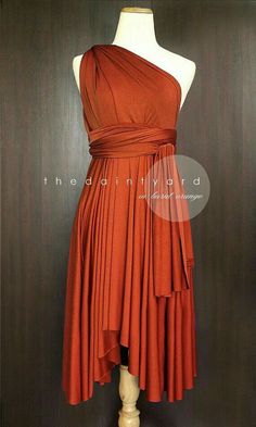 Burnt orange Olive Bridesmaid Dresses, Wrap Dress Wedding, Multiway Bridesmaid Dress, Maid Of Honor Dress, Burnt Orange Bridesmaid Dresses, Orange Bridesmaid, Multiway Dress, Orange Bridesmaid Dresses, Modest Wedding Gowns