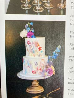 an article in the news about wedding cakes and wine glasses on top of each other