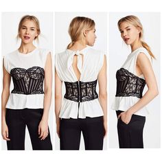 New With Tags. Retired Style Lace Bustier, Alexander Wang, Alexander, Top Blouse, Cream, Womens Tops, Lace, Women Shopping, Black