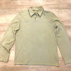 Nwot Perfect Condition James Perse Lovely Olive Pullover Long Sleeve Polo Shirt. So Soft, Pretty Gorgeous. Medium. Casual Khaki Tops With Collar, Long Sleeve Cotton Top With Placket, Long Sleeve Cotton Tops With Placket, Cotton Long Sleeve Tops With Placket, Fall Workwear Shirt With Polo Collar, Fall Polo Collar Shirt For Workwear, Green Long Sleeve Shirt With Placket, Polo Collar Shirt For Workwear In Fall, Green Long Sleeve Tops With Placket