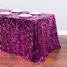 88 X 130 in. Rectangular Payette Sequin Tablecloth Fuchsia Sequin Table Cloth, Sequin Tablecloth, Sequin Table, Shimmer And Shine, Balloon Decorations Party, Gift Table, Fuchsia Color, Wedding Attire, Balloon Decorations