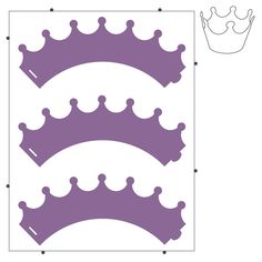 three crowns cut out to make the shape of a wall hanging on a white background