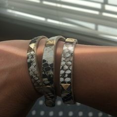 Nwot: Super Cute Snakeskin Wrap Bracelet Never Worn Like New Condition Smoke Free Home Wood Designs, Pyrography, Snake Skin, Wrap Bracelet, Bangles, Super Cute, Like New, Womens Sizes, Women Accessories