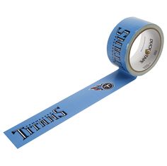 a roll of blue tape with the words thin on it and an image of a football logo