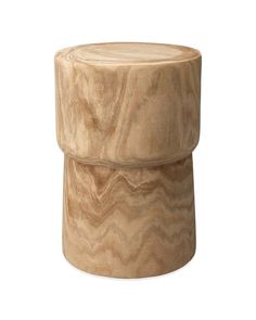 a wooden stool made out of wood with wavy designs on the top and bottom part