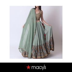 in stock Pista Green Lehenga, Thread Work Lehenga, Raw Silk Lehenga, Pista Green, Floral Lehenga, Lehenga Blouse Designs, Georgette Dupatta, Green Lehenga, Delicate Embroidery