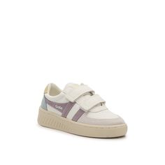 Gola-Grandslam Trident Sneaker - Kids' Subtle contrasting colors add the perfect amount of vintage-inspired charm to the Glamslam Trident sneakers from Gola. This vulcanized pair features dual hook and loop straps so your little one can get them on and off all by themselves. Not sure which size to order? Click here to check out our Kids’ Measuring Guide! For more helpful tips and sizing FAQs, click here . White Retro Sneakers For School, Kids Sneakers, Hook And Loop, Helpful Tips, Our Kids, Contrasting Colors, Vintage Inspired, Purple, Sneakers