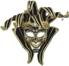 PRICES MAY VARY. 100% Polyester Imported Pull On closure Hand Wash Venetian jester full costume mask Embellished with metallic gold trim, bells, and faux pearls One size fits most adults Ideal for themed costume parties, Halloween celebrations, and more Made by forum novelties, a leader in costumes and novelty products for more than 30 years Manufacturer minimum age: 48 Venetian Jester, Jester Mask, Mens Masquerade Mask, Jester Costume, Silver Mask, Halloween Costume Mask, Masquerade Costumes, Venetian Masks, Venetian Mask