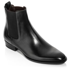 Introducing Myles, a timeless wear-with-everything essential boot.  A luxurious take on a Chelsea boot that looks as good with a slim suit as it does with dark denim.  Details too good not to mention include elegant almond toe last, a modern beveled welt, stitched leather sole and natural leather stacked heel. The hand burnishing brings out the character and richness of the Italian calf leather, each pair is unique. Pair with our Black Calf Belt Formal Belts, Formal Accessories, Slim Suit, Shoe Tree, Denim Details, Stitching Leather, Chelsea Boot, Boots For Sale, Dark Denim