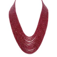 Natural Ruby Gemstone Necklace Beaded Necklace Faceted Rondelle 3-5mm Loose Stone Necklace 12 Strands  Gemstone   - Ruby  Size         - 3-5mm Color     - Red Shape - Rondelle  Strands - 12 line Necklace  weight - 840-980crt aprox. Rubies Jewelry, Semi Precious Necklace, Ruby Color, Sapphire Beads, Faceted Bead Necklace, Ruby Beads, Ruby Emerald, Red Necklace, Ruby Necklace