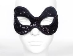 CLEARANCE SALE Sequined Shimmering Black Masquerade by SOFFITTA Black Full Face Carnival Masks, Black Full Face Masks For Carnival, Black Full Face Masquerade Accessories, Black Full Face Masquerade Costume Accessories, Full Face Masquerade Mask For Halloween Party, Full Face Black Masquerade Mask For Costume Party, Full Face Halloween Masquerade Mask For Party, Black Full Face Masquerade Mask For Costume, Full Face Black Masquerade Mask For Costume