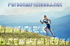 a woman running up a hill with the words personal fitness net above her and below her