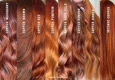 12 Great Copper Hair Colour Ideas + Why It is Good To Wear Copper Hair In Autumn 1 - Fab Mood | Wedding Colours, Wedding Themes, Wedding colour palettes Copper Blonde Hair, Trendy We Fryzurach, Copper Blonde, Different Shades Of Red, Hair Color Formulas, Ginger Hair Color, Hair Color Chart, Copper Hair Color, Hair Color Auburn