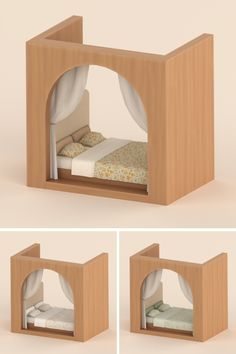 this is an image of a bed made out of wood