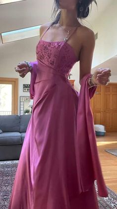 Shawl With Prom Dress, Unique Prom Dresses Ball Gown, 2000s Wedding Guest Dress, 90s Prom Dress With Shawl, Prom Dresses With Shawl, Old Fashion Prom Dresses, Prom Dress With Shrug, Early 2000s Formal Dress, Dark Pink Ball Gown