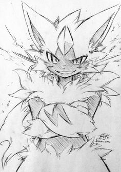 a drawing of a very cute looking pokemon