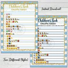 the children's book emotictory printable worksheet is shown in two different styles