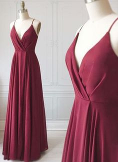 Burgundy Satin Dress, Prom Dress V Neck, V Neck Long Dress, Burgundy Bridesmaid Dresses Long, Dresses Burgundy, Burgundy Evening Dress, Burgundy Prom, Burgundy Bridesmaid, V Neck Prom Dresses