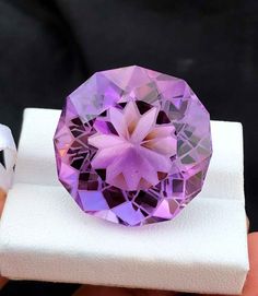 Luxury Purple Diamond Gemstones, Luxury Purple Round Stone Jewelry, Round Amethyst Gemstones With Accents, Purple Amethyst Gemstones With Accents, Round Purple Crystals For Gifts, Purple Round Crystals For Gift, Round Purple Crystals For Gift, Spiritual Purple Gemstones With Accents, Round Faceted Purple Gemstones