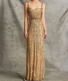 Senior Recital, Gold Evening Gown, Jenny Packham Dresses, Beaded Jacket, Embellished Gown, Beaded Gown, Jenny Packham, Dress Code