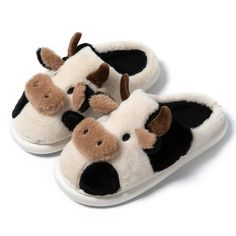 PRICES MAY VARY. 🐮【Perfect Quality】Cartoon cow slippers are made of soft plush 100% cotton, non-slip TPR sole. It can be worn for indoor activities and outdoor walks in winter. 🐮【Perfect Design】Cartoon cow slippers combine the appearance and shape of cartoon cows. It is a very interesting and creative product, giving people a very warm and comfortable feeling. Of course it's comfortable to wear 🐮【Perfect Gift】Cartoon cow drag is a very good gift. On Christmas, birthday and other festivals, yo Cartoon Cows, Cow Slippers, Gift Cartoon, Giving People, Indoor Outdoor Slippers, Cartoon Cow, Slippers For Men, Cute Slippers, Felted Slippers