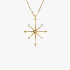 14k Gold Diamond Layering Necklace / Diamond Gold Compass Charm Necklace / Arrow Necklace for Women  / Gift Ideas  ▶ Details   * Made to Order * Gold KT: 14K Solid Gold (also available in 18K & upon request) * Round Diamond: 4 pcs 1.70MM * Round Diamond: 1 pcs 1.90MM * Total CTW: 0.11ctw * Diamond Color-Clarity: G Color SI Clarity * Ready to Ship in 7-10 Business Days ▶ See more of our Diamond Necklaces here - https://etsy.me/3YbpVq2  ▶ See our storefront here - http://etsy.me/2lUcVnH  ▶ All store sections here  Diamond Rings - http://etsy.me/2lwKUl8  * Diamond Earrings - http://etsy.me/2lyqVBP  * Diamond Necklace - http://etsy.me/2mqa6O1  * Diamond Bracelets - http://etsy.me/2mVrAB5  * Diamond Wedding Rings - https://etsy.me/3YbpVq2  * Gold Wedding Band - https://etsy.me/3X3uf9F  * Gold N Women Gift Ideas, Compass Pendant, Gold Armband, Necklace Diamond, Diamond Glitter, Bridal Bands, Rose Gold Metal, Diamond Gold, Layering Necklace